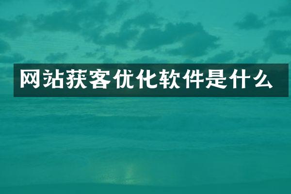 网站获客优化软件是什么