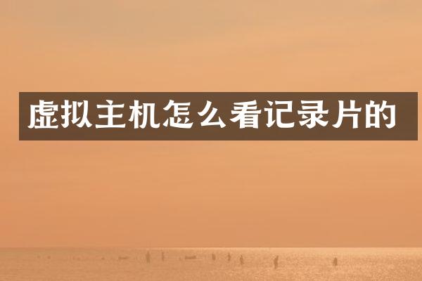 虚拟主机怎么看记录片的