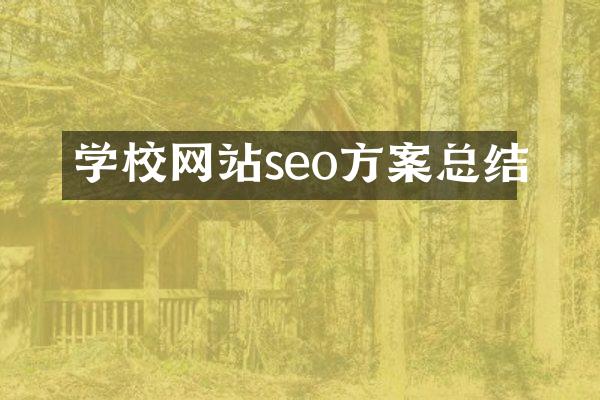 学校网站seo方案总结