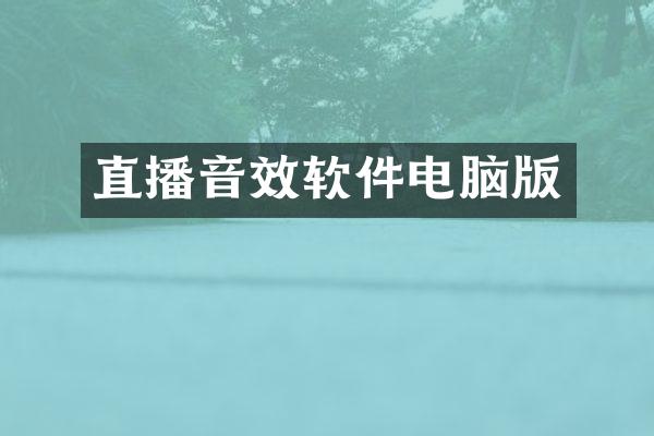直播音效软件电脑版