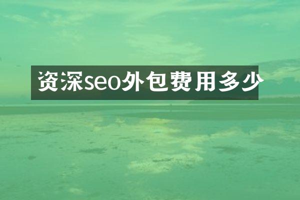 资深seo外包费用多少