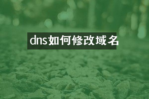 dns如何修改域名