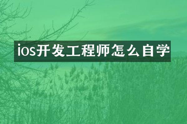 ios开发工程师怎么自学