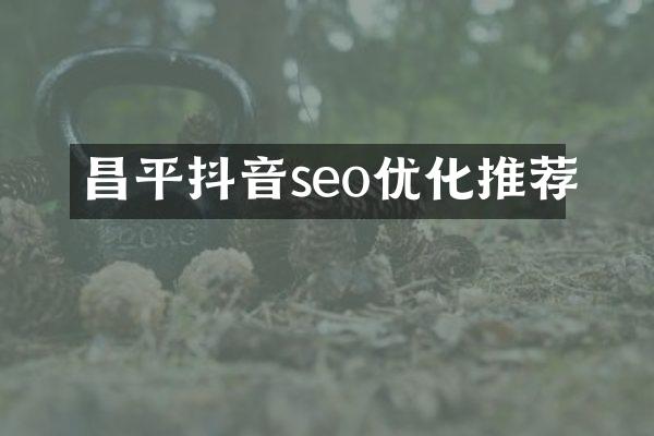 昌平抖音seo优化推荐