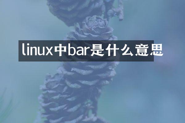 linux中bar是什么意思