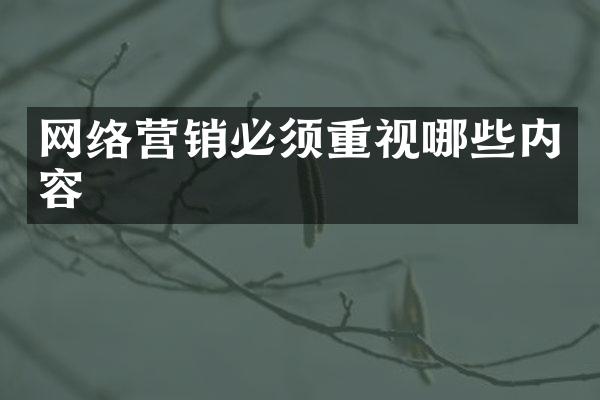 网络营销必须重视哪些内容