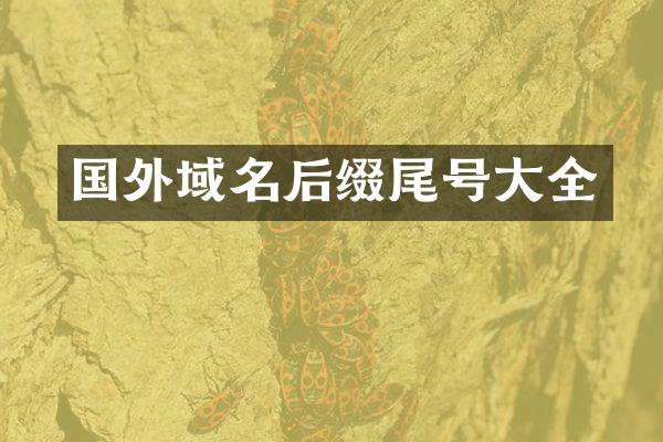 国外域名后缀尾号大全