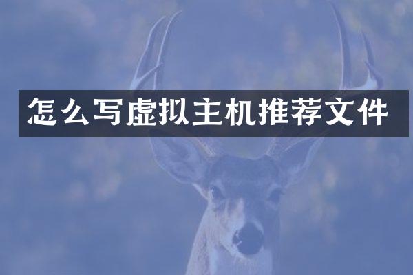 怎么写虚拟主机推荐文件