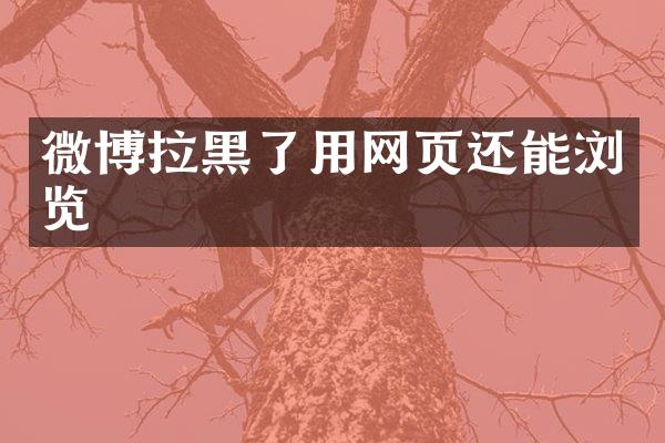 微博拉黑了用网页还能浏览