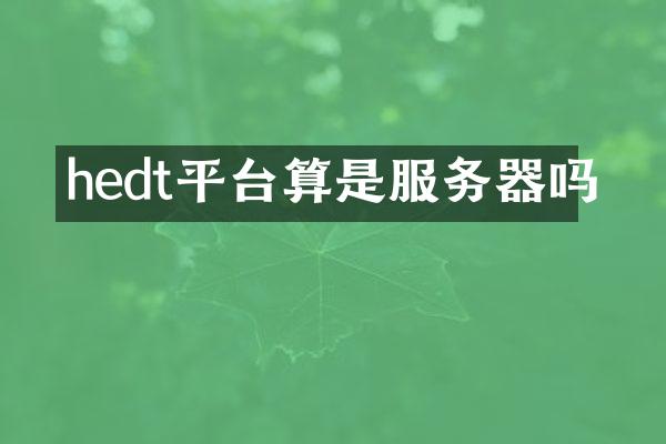 hedt平台算是服务器吗
