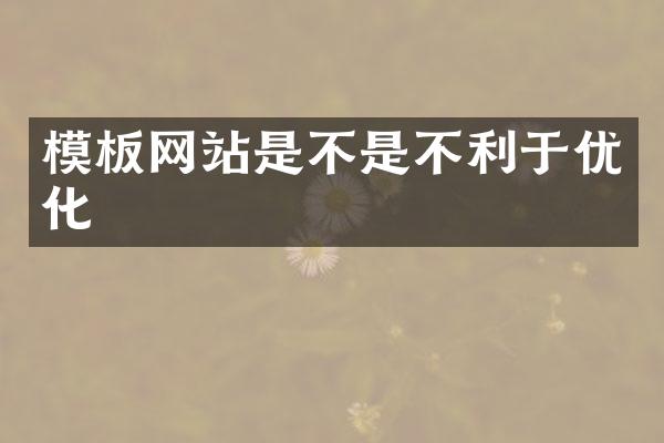 模板网站是不是不利于优化