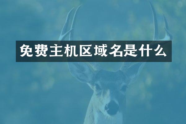 免费主机区域名是什么