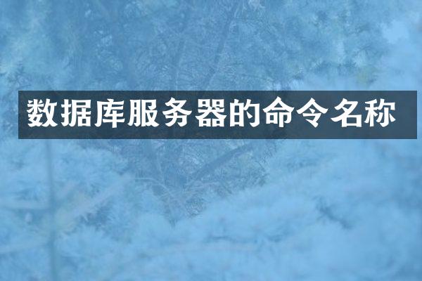 数据库服务器的命令名称