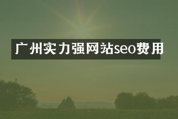广州实力强网站seo费用