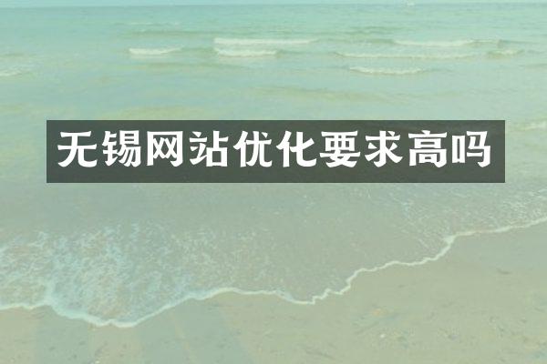 无锡网站优化要求高吗