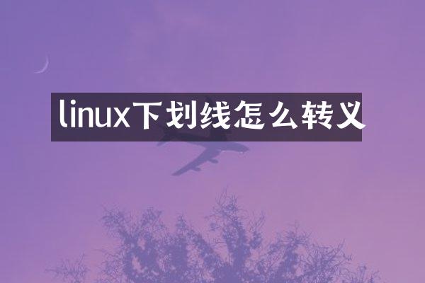 linux下划线怎么转义