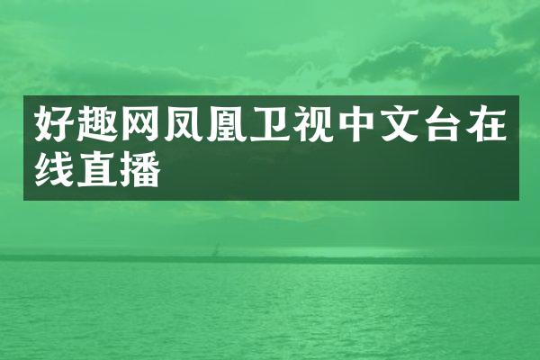 好趣网凤凰卫视中文台在线直播