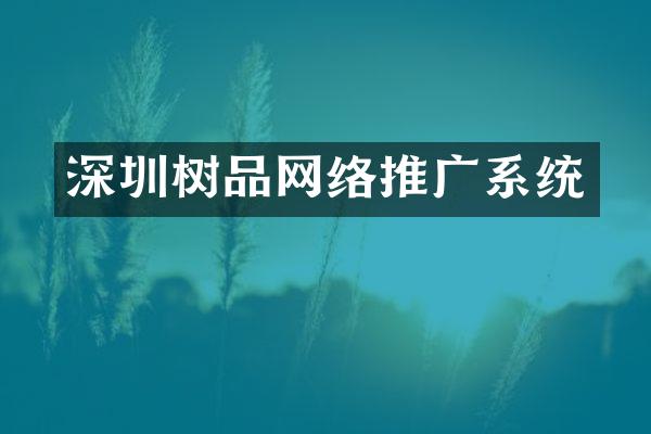 深圳树品网络推广系统