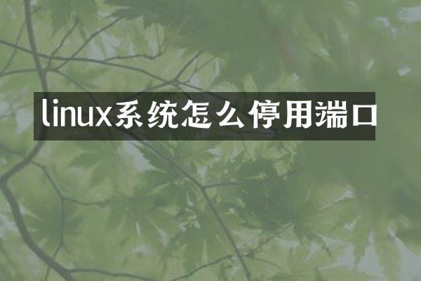 linux系统怎么停用端口