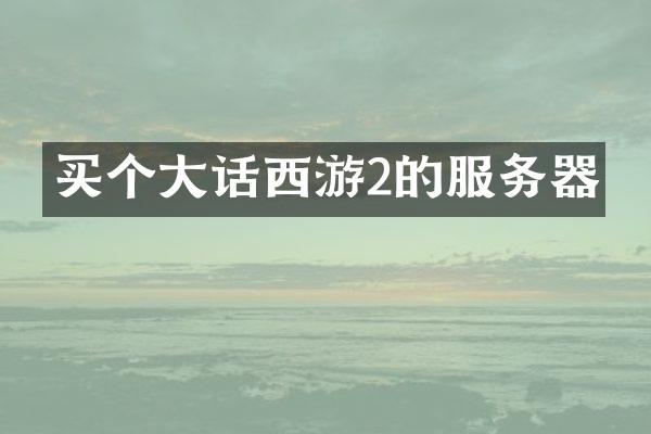 买个大话西游2的服务器