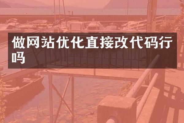 做网站优化直接改代码行吗