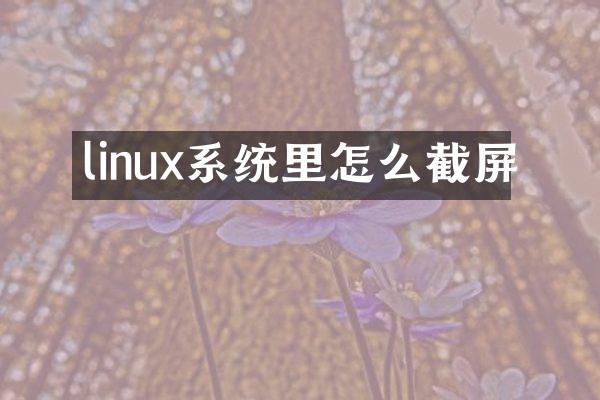 linux系统里怎么截屏