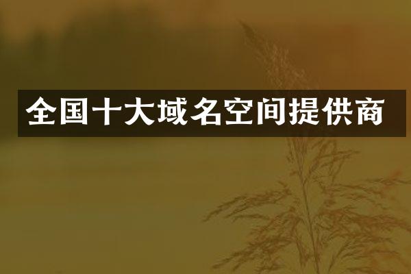 全国十大域名空间提供商