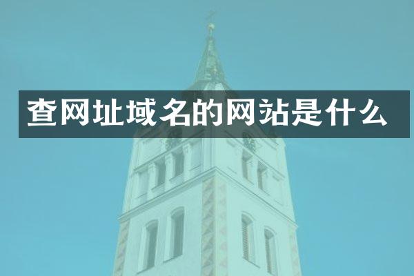 查网址域名的网站是什么