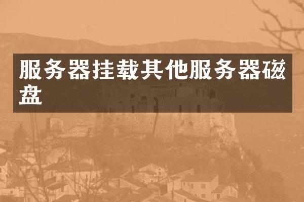 服务器挂载其他服务器磁盘