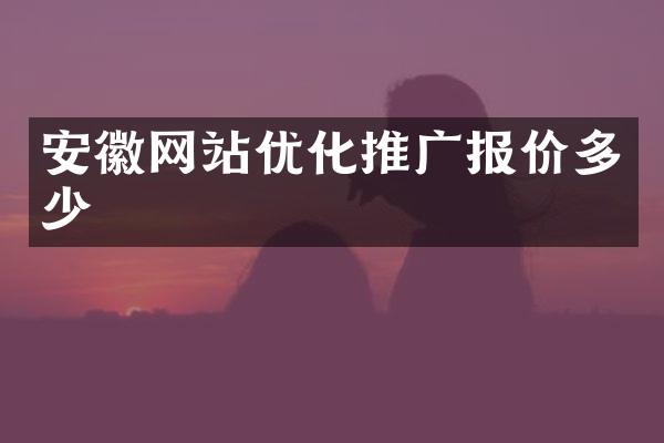 安徽网站优化推广报价多少
