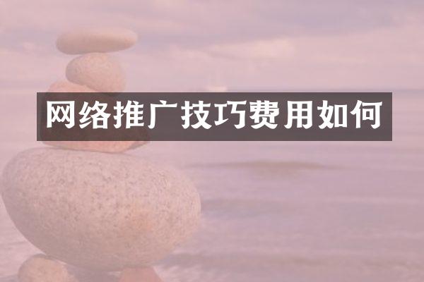 网络推广技巧费用如何