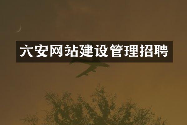 六安网站建设管理招聘