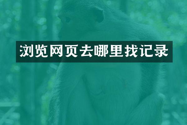 浏览网页去哪里找记录