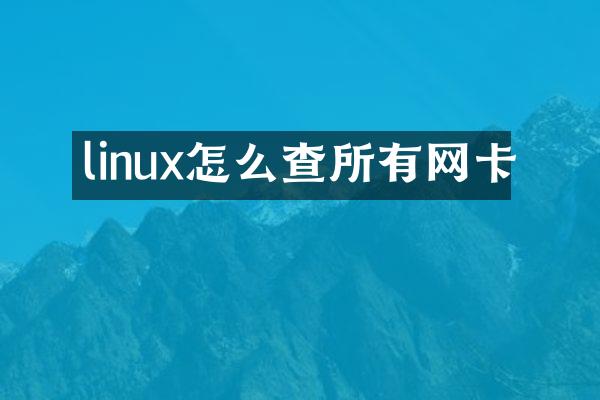 linux怎么查所有网卡