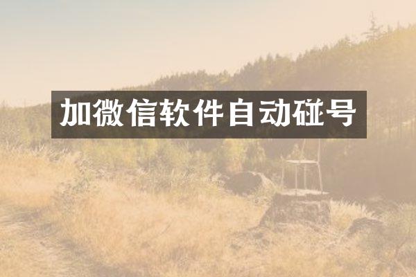 加微信软件自动碰号