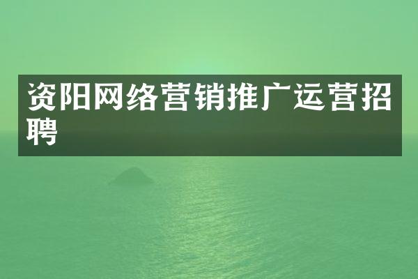 资阳网络营销推广运营招聘