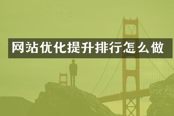 网站优化提升排行怎么做