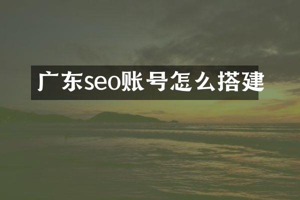 广东seo账号怎么搭建