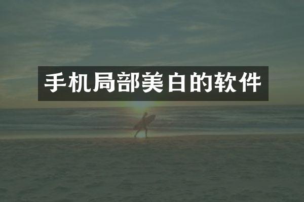 手机局部美白的软件