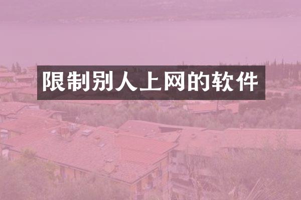 限制别人上网的软件