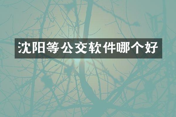 沈阳等公交软件哪个好