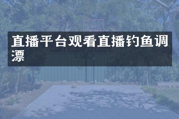 直播平台观看直播钓鱼调漂