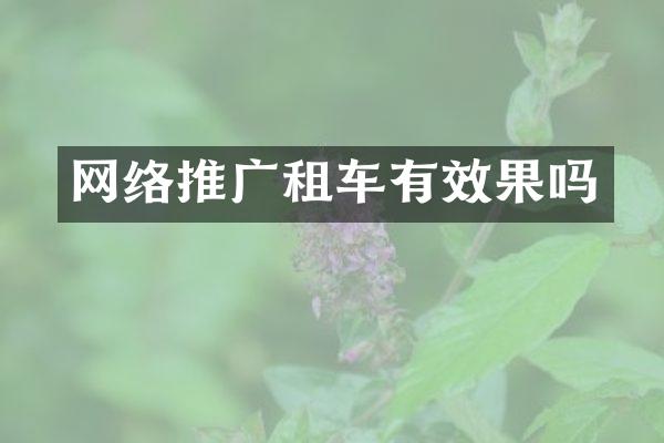 网络推广租车有效果吗