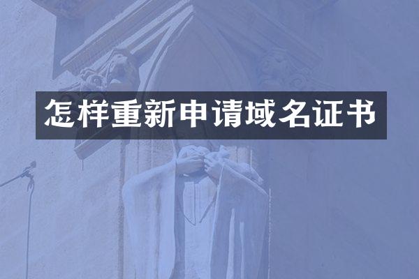 怎样重新申请域名证书