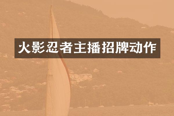 火影忍者主播招牌动作