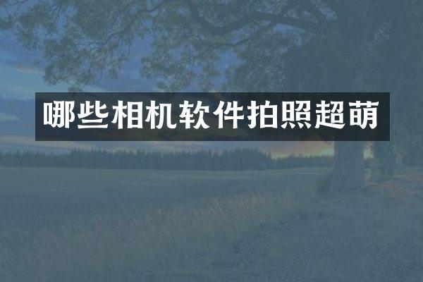 哪些相机软件拍照超萌