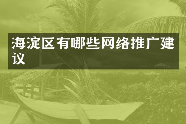 海淀区有哪些网络推广建议