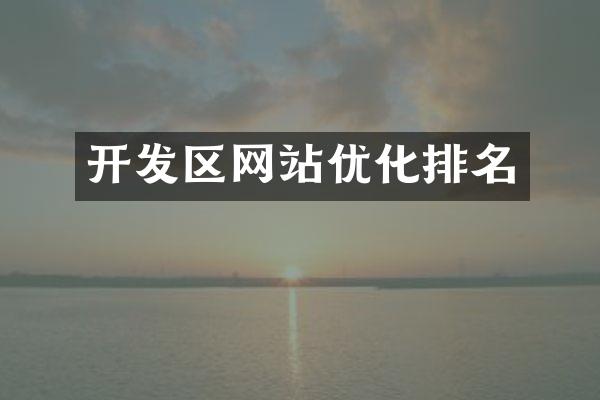 开发区网站优化排名