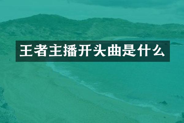 王者主播开头曲是什么