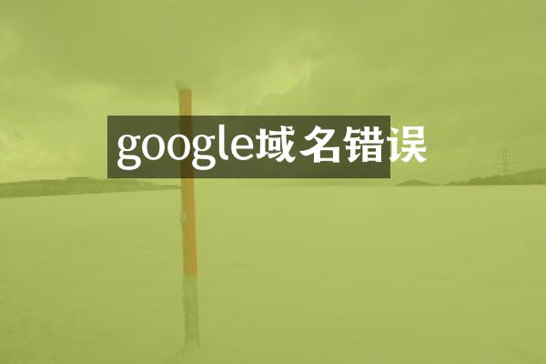 google域名错误